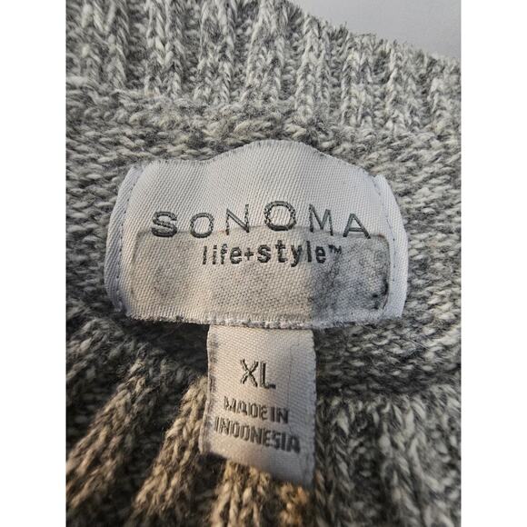Sonoma Life + Style XL Men’s Gray/Tan Sweater - Picture 3 of 5